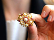 Vintage Gold Pearl and Ruby Brooch
