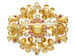 Vintage Gold Pearl and Ruby Brooch reverse