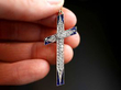Sapphire and Diamond Cross Pendant