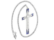 Edwardian Sapphire and Diamond Cross Pendant in yellow gold