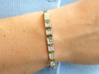 White and Yellow Gold Diamond Line Bracelet wearing