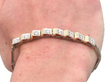 White and Yellow Gold Diamond Line Bracelet being worn
