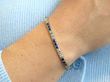 Sapphire and Diamond Tennis Bracelet in Platinum wearing