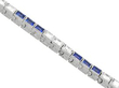 Sapphire and Diamond Tennis Bracelet in Platinum setting