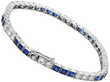 Sapphire Diamond Tennis Bracelet in Platinum closed