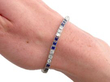 Sapphire and Diamond Tennis Bracelet in Platinum on wrist