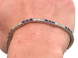 Sapphire and Diamond Tennis Bracelet in Platinum being worn
