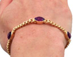 Victorian Amethyst Bracelet in Yellow Gold on wrist