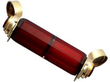 Antique Red Glass Scent Bottle Military Interest open