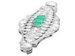 Art Deco Platinum Emerald and Diamond Brooch side