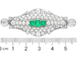 Platinum Emerald and Diamond Brooch Art Deco size