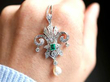 Pearl Diamond and Emerald Pendant