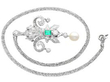 Pearl Diamond and Emerald Pendant Necklace in platinum