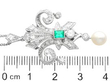 Pearl Diamond and Emerald Pendant Necklace size
