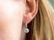 wearing Antique Solitaire Drop Earring in Gold