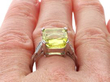 Antique Chrysoberyl Ring in Platinum on Finger