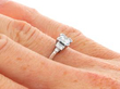 Old European Cut Art Deco Solitaire Ring on hand