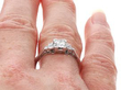 Old European Cut Art Deco Solitaire Ring on finger