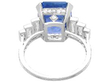 8 Carat Sapphire Engagement Ring in Platinum back