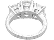 4.5 Carat Diamond Trilogy Ring in Platinum back