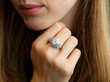 wearing Antique Ballerina Diamond Ring in Platinum