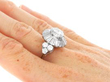 Antique Ballerina Diamond Ring in Platinum on hand