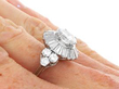 Antique Ballerina Diamond Ring in Platinum on hand