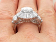 Antique Ballerina Diamond Ring in Platinum on finger