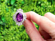 1930s Amethyst and Diamond Ring in Gold outside
