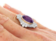 1930s Amethyst and Diamond Ring in Gold on hand