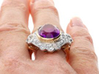 1930s Amethyst and Diamond Ring in Gold on finger