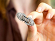 antique Black Enamel and Diamond Art Deco Brooch