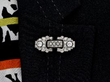 wearing Black Enamel and Diamond Art Deco Brooch