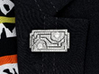 Platinum Geometric Diamond Brooch wearing