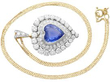 Heart Sapphire Pendant Necklace with Chain