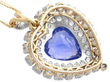 Reverse of Heart Sapphire Pendant Necklace in Gold
