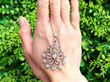 Elegant Circular Floral Diamond Pendant outside