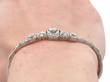 Antique Expandable Diamond Bracelet in White Gold on wrist