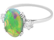 Oval Opal Engagement Ring in Platinum
