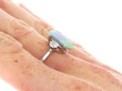 1920s Oval Opal Engagement Ring on Hand