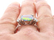 1920s Oval Opal Engagement Ring on Finger