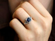 Antique Sapphire and Platinum Ring wearing