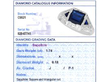 Antique Sapphire and Platinum Ring grading card