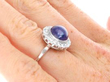Antique Star Sapphire Cluster Ring on hand