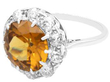 Zircon and Diamond Cluster Ring in platinum