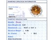 Platinum Zircon and Diamond Cluster Ring grading card