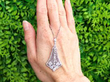 Antique Filigree Diamond Pendant in White Gold outside