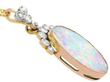 Edwardian Opal Pendant in Yellow Gold with diamonds