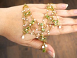 Belle Epoque natural pearl and peridot Necklace in Yellow Gold