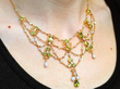 Belle Epoque Peridot Necklace in Yellow Gold being worn